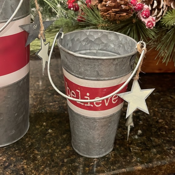 Christmas Galvanized Vase Set of Two from Primitives by Kathy - Picture 9 of 11